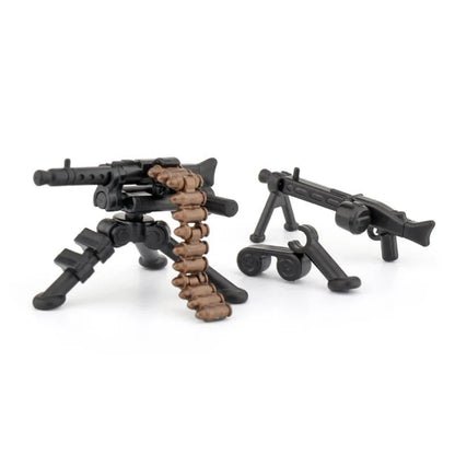 Military Building Blocks Soldier Set - Tactical Weapons Figures with Gatling Gun, Rifle, Mortar & Accessories Toy Kit