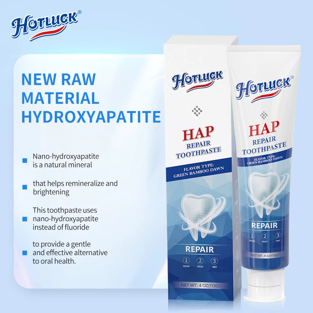 Hotluck Fluoride-Free Nano Hydroxyapatite Toothpaste – Sensitive Relief, Whitening, SLS-Free, Natural Peppermint