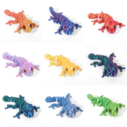 3D Printed Chameleon Figure - Movable Multi-Joint Reptile Toy for Kids & Room Decor