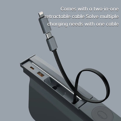 Tesla Model 3/Y USB Hub – 27W 3-in-1 Docking Station with Retractable Cable & Apple Watch Wireless Charging