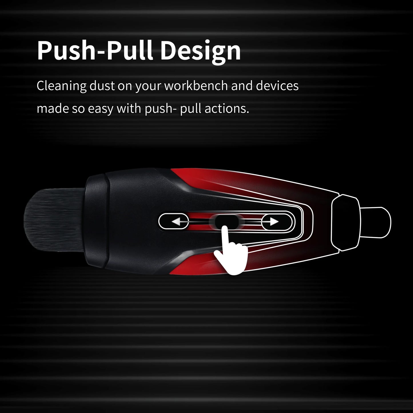 DSPIAE PT-RDB Retractable Double-Tip Dust Brush – Model Cleaning Tool for Assembly, Military & DIY Hobby Building