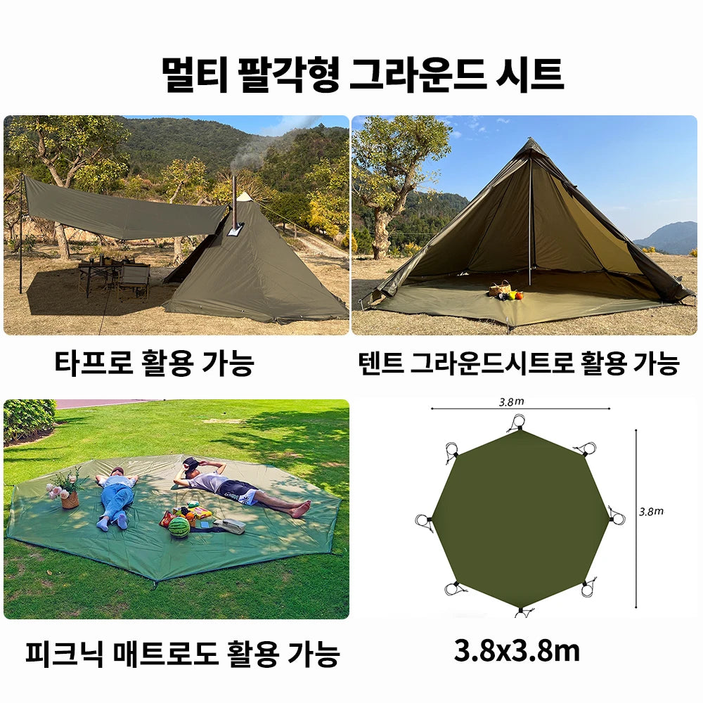 4-Season Hot Tent with Stove Jack - Waterproof Teepee Camping Tent for 2–4 People, Winter Bushcraft & Hiking