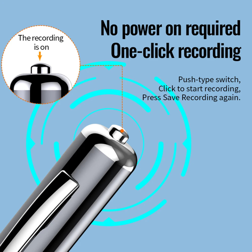 Digital Voice Recorder — 64GB/128GB Portable Professional Sound Dictaphone, Voice-Activated Audio Recording Pen & MP3 Player