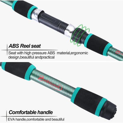 Sougayilang 1.8M Telescopic Fishing Rod - Durable Fiberglass Spinning Rod for Kids & Carp Fishing