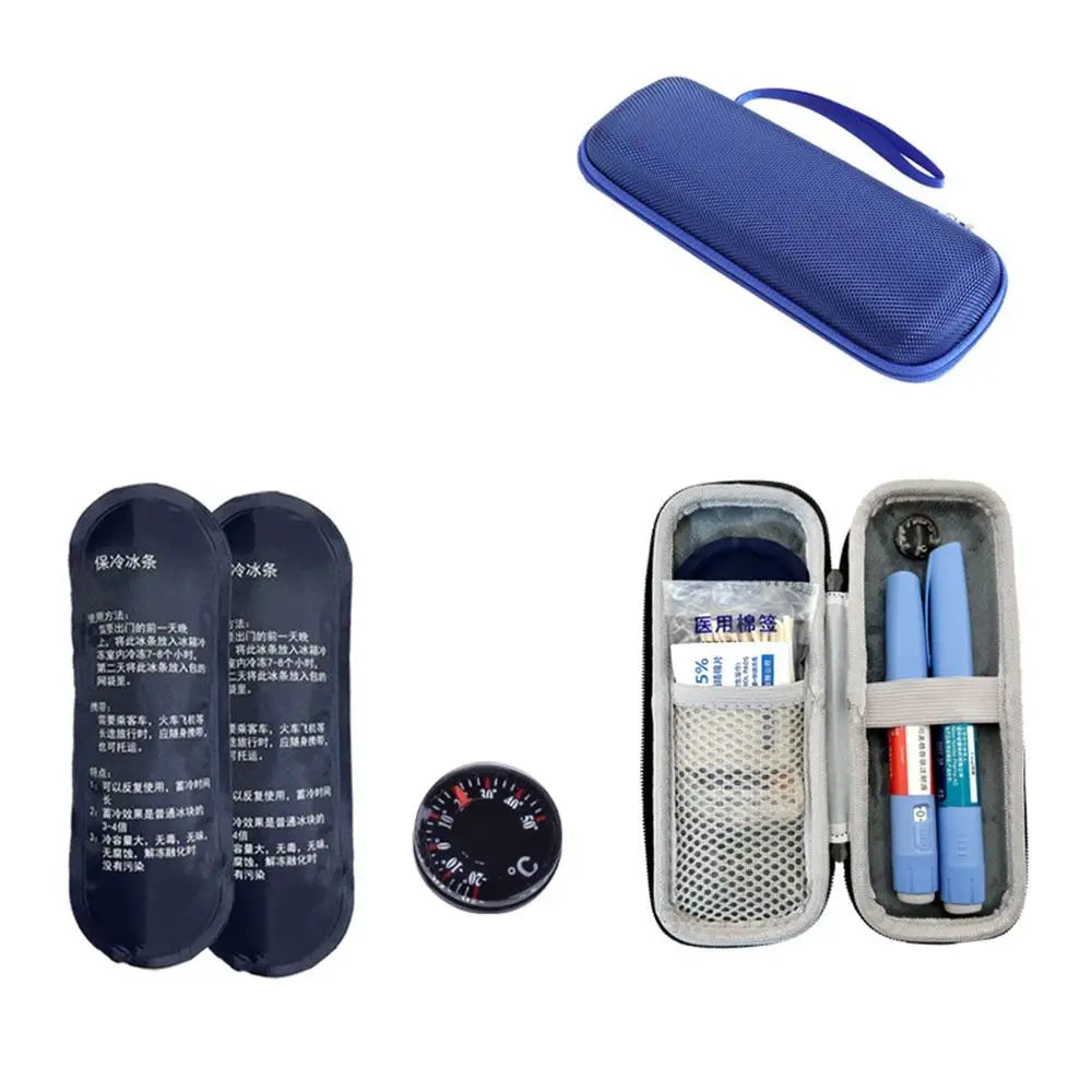 Waterproof Insulin Cooling Bag — Portable EVA Thermal Insulated Cooler with Gel Pen Compartment for Diabetics
