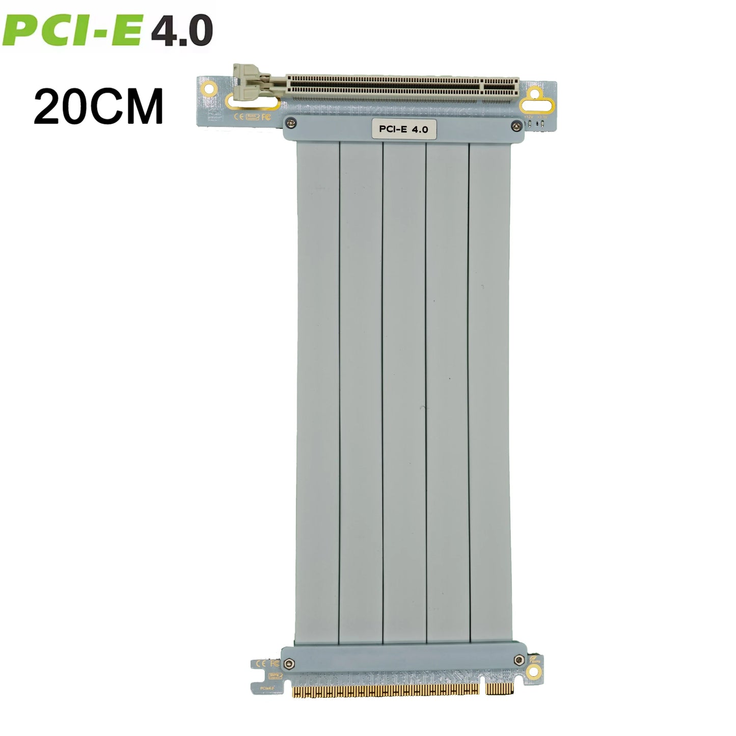 PCIe x16 GPU Riser Cable - Gen 3.0/4.0 Double Reverse Graphics Card Extension with Gold-Plated Connector
