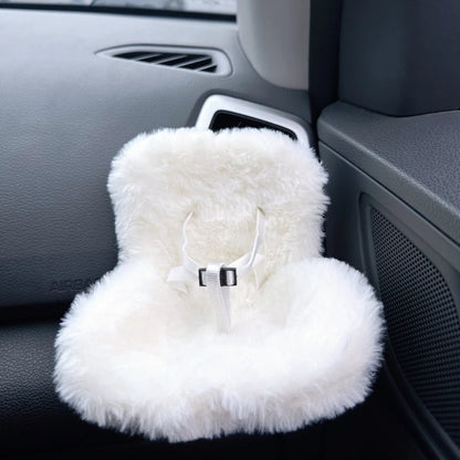 Mini Plush Doll Safety Seat — Kawaii Labubu Idol Kpop Plush Car Air Freshener & Ornament Gift