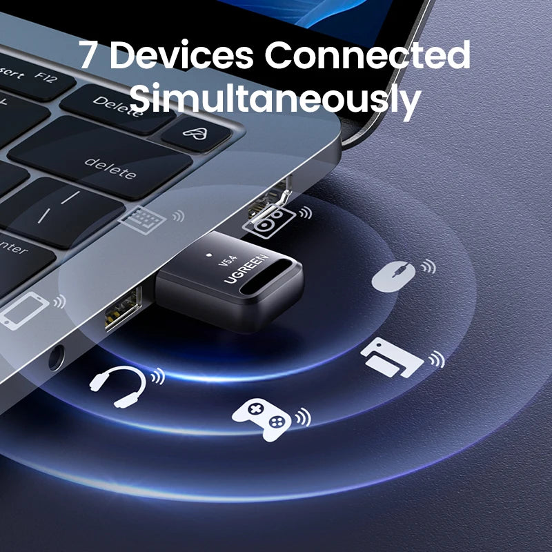 Bluetooth 5.4 USB Adapter for PC – Wireless Dongle for Mouse, Keyboard, Audio & Music Receiver Transmitter