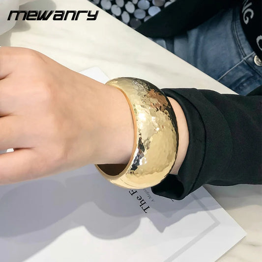Mewanry Minimalist Wide Bracelet for Women & Couples – Trendy Hip Hop Handmade Classic Jewelry Gift