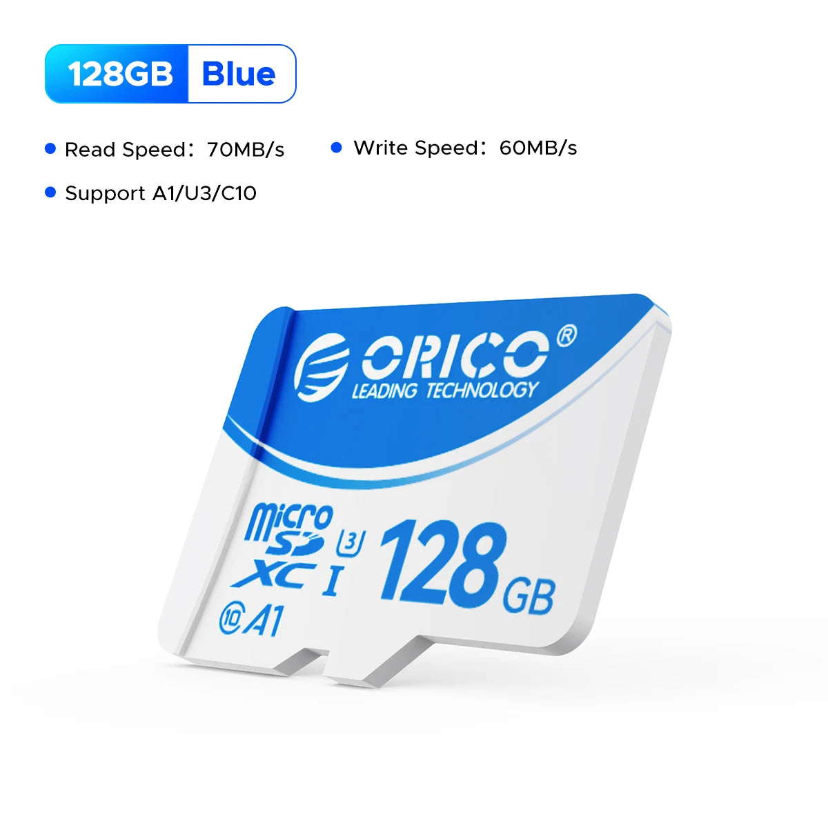 ORICO Micro SD Card – 16GB, 32GB, 64GB, 128GB A1 U3 Class 10 V10 for Camera, Drone & Dash Cam