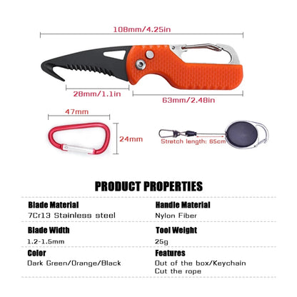 Portable Folding Knife - Stainless Serrated Hook Cutter | Express Parcel and Box Opener for Outdoor Camping and Survival