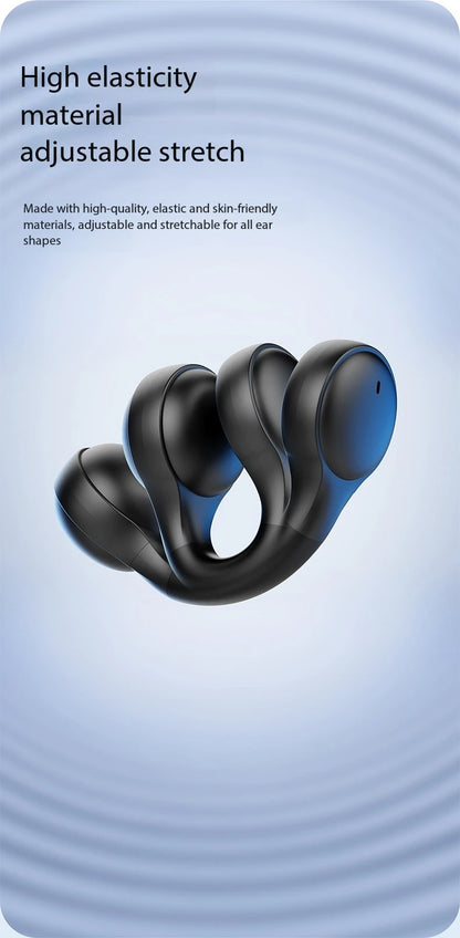 Wireless Bluetooth Earphones with Mirror Display – Soft Silicone Ear Clip, Noise Reduction, HD Sound, Lossless Audio for Sports