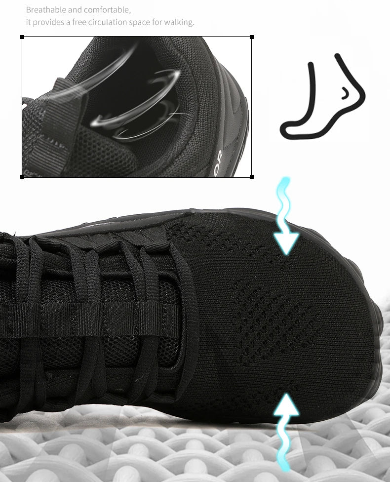 New Plus-Size Hiking & Outdoor Shoes – Wide Fit Barefoot Casual Sneakers for Men & Women