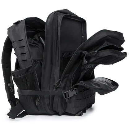 QT&QY 25L/45L Tactical Backpack – Outdoor Survival & Hiking Rucksack for Men & Women, Bug Out Bag with Bottle Holder