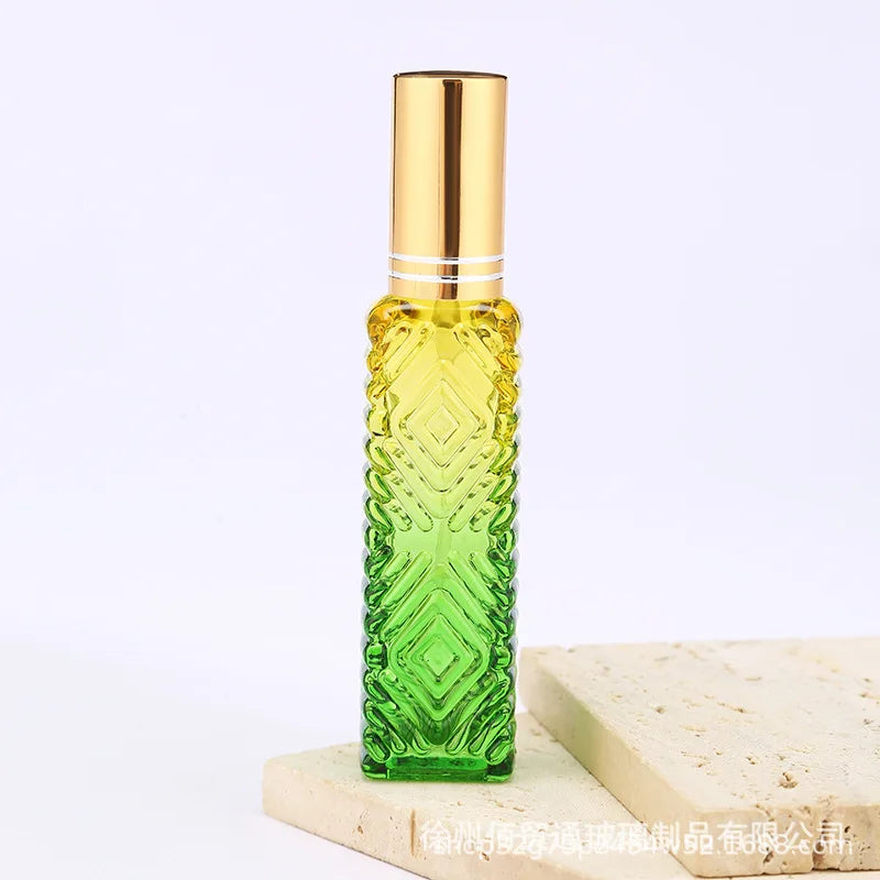 10ml Square Glass Perfume Bottle – Colorful Mini Refillable Spray Vial for Fragrance & Cosmetic Packaging