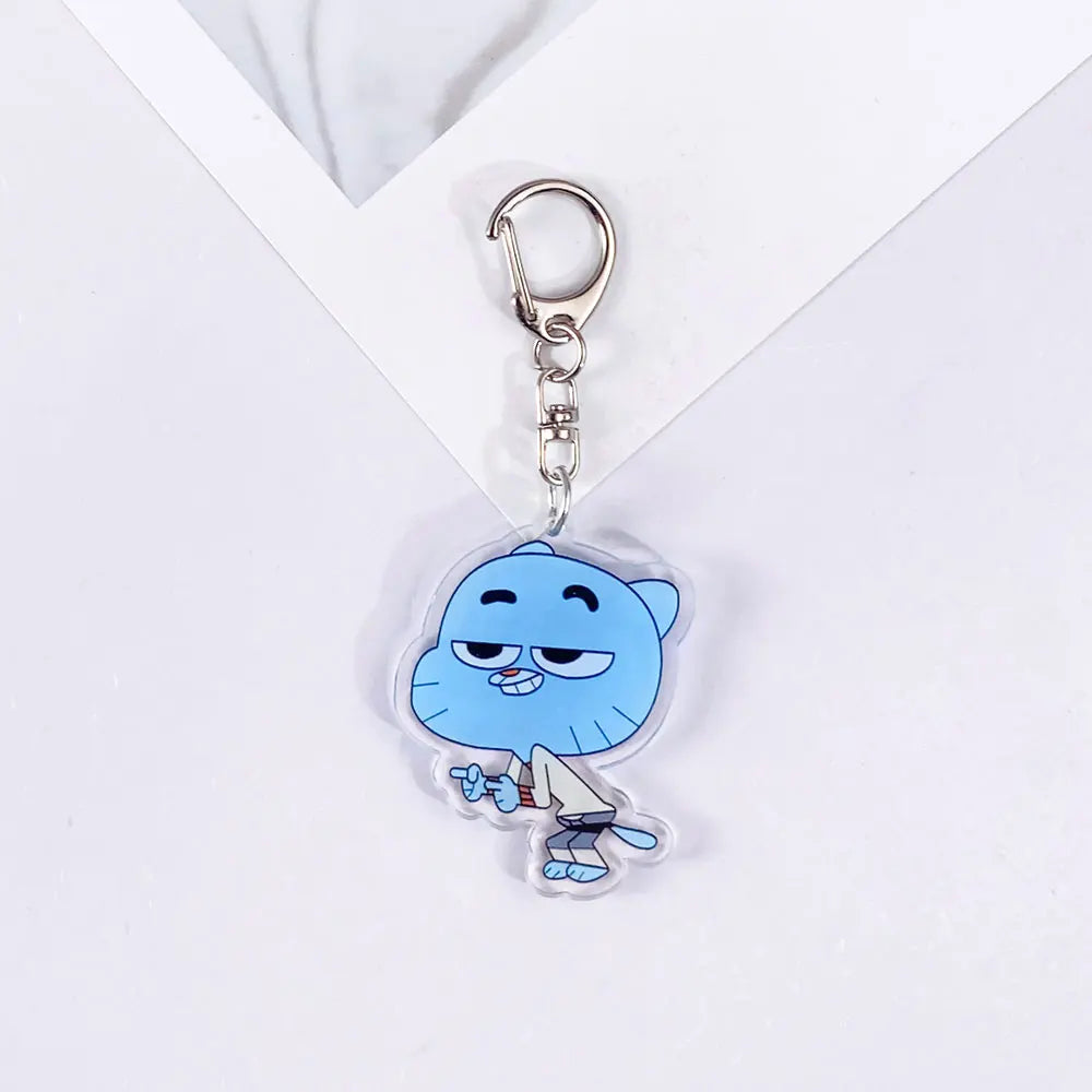 The Amazing World of Gumball Keychain — Cute Anime Acrylic Bag Charm & Backpack Pendant, Perfect Gift for Fans