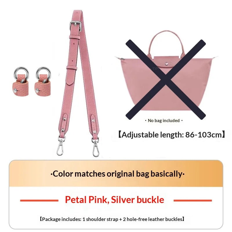 Leather Shoulder Strap for Longchamp Terra Bag - No-Punch Replacement Handle Strap Accessory
