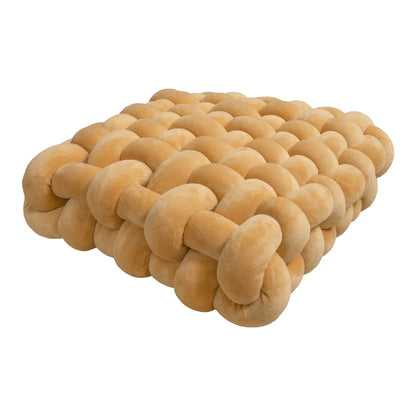 Knotted Square Cushion – Nordic Aesthetic Hand-Made Plush Pillow for Office Chair & Decorative Sleeping Back Support