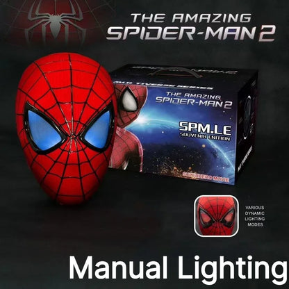 Miles Spider-Man 1:1 Electronic Mask - Moving Glowing Eyes with Ring Control for Cosplay & Collectors