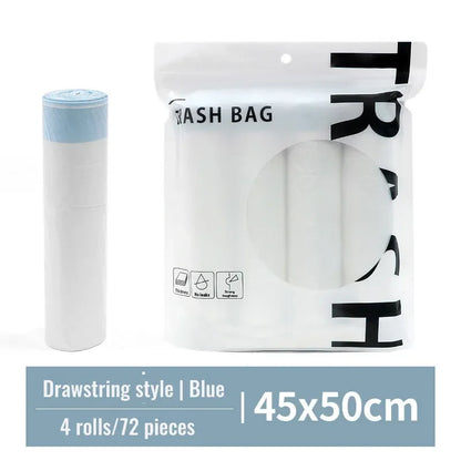 Garbage Bags with Drawstring – Transparent Disposable Bags for Household, Kitchen & Dorm Use, 3 Size Options