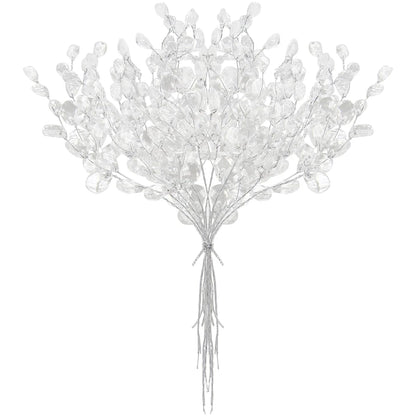 Artificial White Crystal Acrylic Water Droplet – Handmade Christmas & Wedding Bridal Bouquet, Wreath, Hairpin DIY Decor Accessory