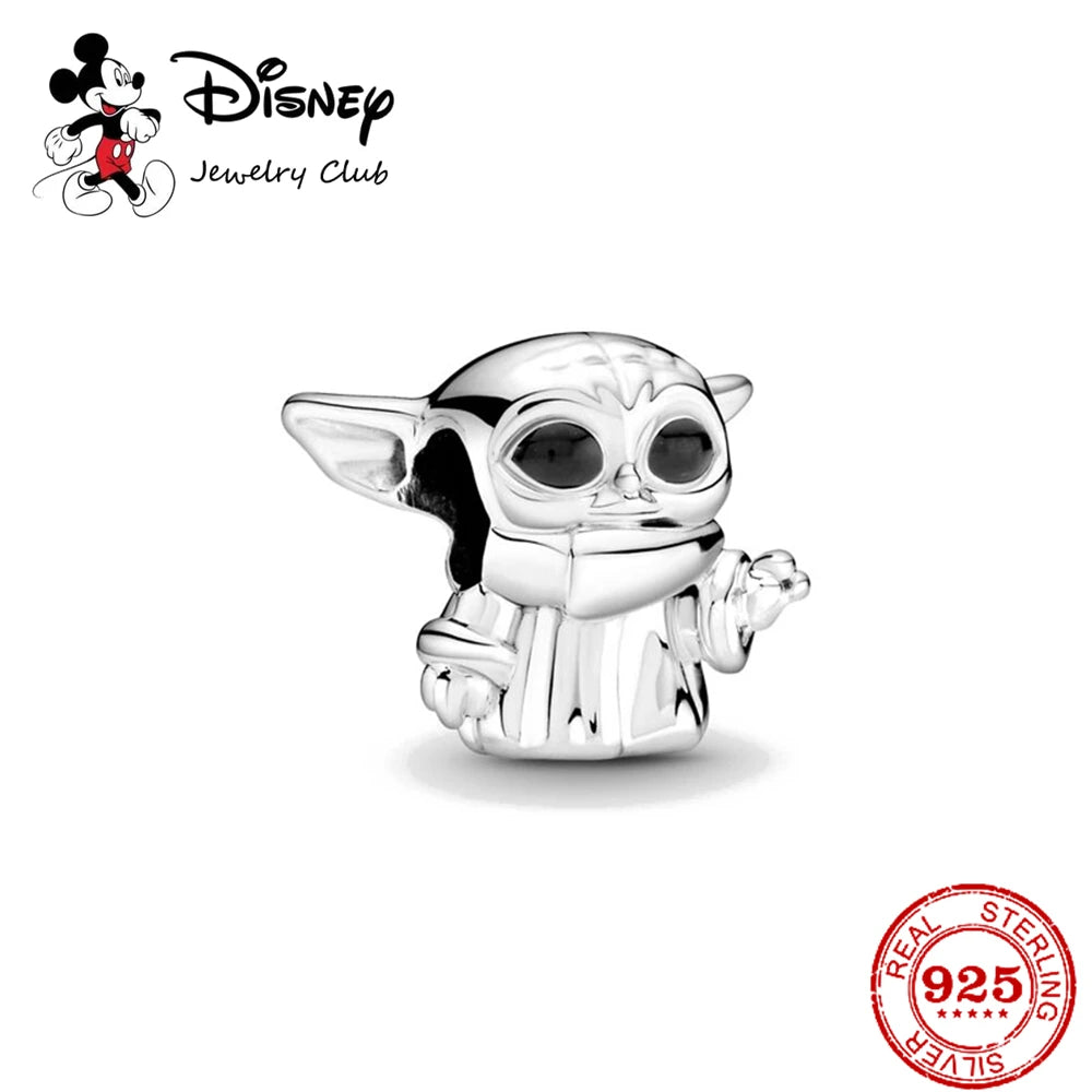 New 925 Sterling Silver Mickey Minnie Vinnie Charm – Beaded Fit for Original Pendant Bracelet, DIY Ladies Jewelry