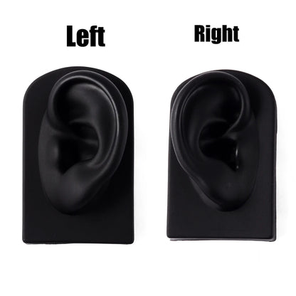 Soft Silicone Ear Nose Mouth Practice Model – Tattoo & Piercing Jewelry Display Stand with Acrylic Earring Holder Kit for Training & Showcase