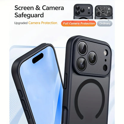 iPhone MagSafe Matte Case - Magnetic Wireless Charging & Camera Lens Protection for iPhone 12-17 Series
