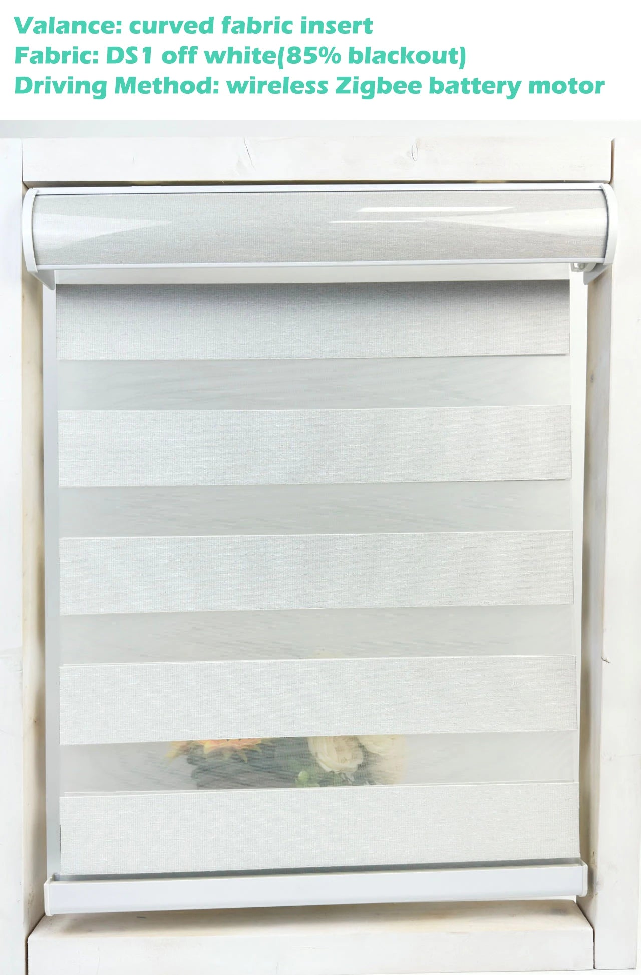 Decopedia Custom Made Zebra Blinds – Motorized Roller Blackout Day & Night Window Blinds for Sliding Doors