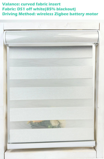 Decopedia Custom Made Zebra Blinds – Motorized Roller Blackout Day & Night Window Blinds for Sliding Doors