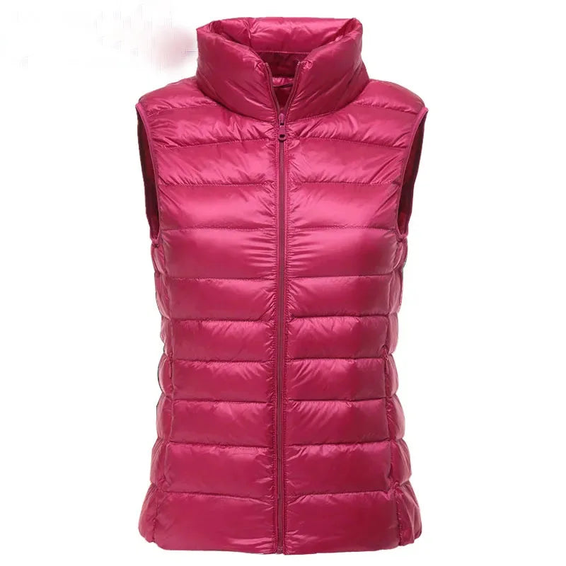 2024 Women's Ultra-Light Down Vest – Slim Sleeveless, Portable & Windproof Lightweight Waistcoat for Girls