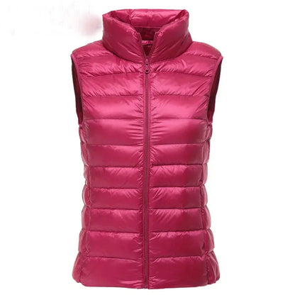 2024 Women's Ultra-Light Down Vest – Slim Sleeveless, Portable & Windproof Lightweight Waistcoat for Girls