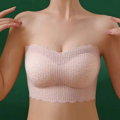 Women’s Seamless Strapless Bralette – Wireless Push-Up Tube Top Bra, Invisible Support Lingerie for Wedding & Everyday Wear
