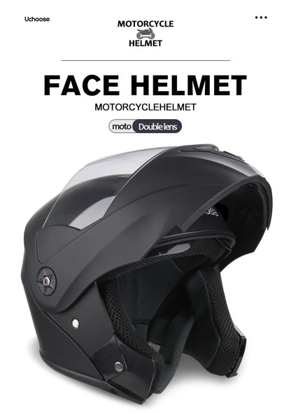 2024 Unisex Modular Motorcycle Helmet – Full Face Flip-Up Dual Lens Racing Helmet for Men & Women