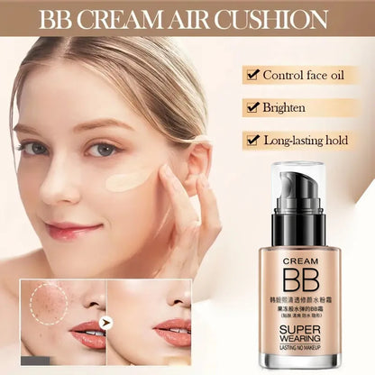 Moisturizing BB Foundation Cream – Waterproof & Sweat-Proof Concealer with Long-Lasting Natural Coverage & Skin Isolation Effect