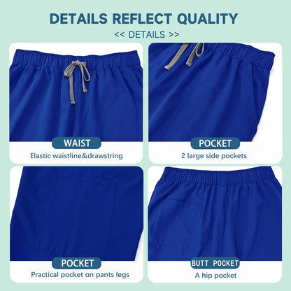Unisex Medical Scrub Set - Nursing, Dental, Lab & Clinical Workwear Top and Pants