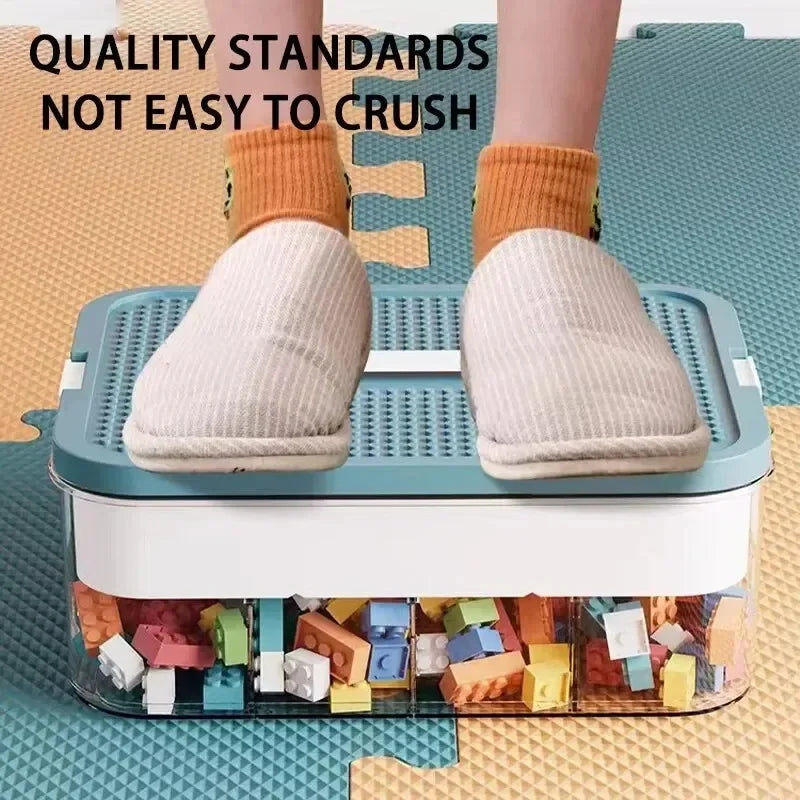 2 Layer Storage Box for Building Blocks - Transparent Toy Organizer with Lid, Stackable, Ideal for Children’s Toys, First Aid Kit, and Medicine