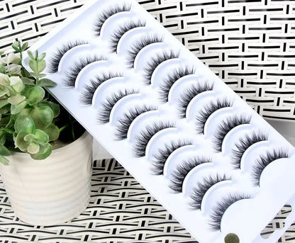 HBZGTLAD 10 Pairs 3D Faux Mink False Eyelashes – Natural Long Look Short Mink Lash Extensions for Makeup & Beauty