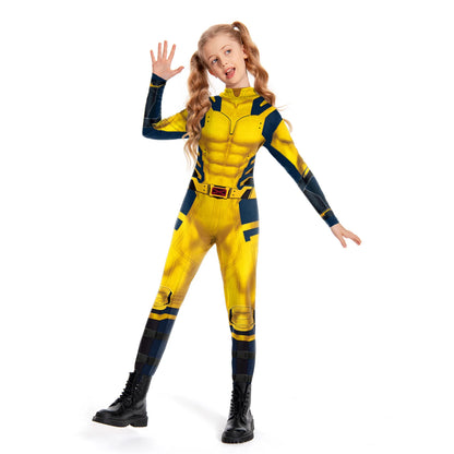Wolverine Deadpool Cosplay Jumpsuit - Superhero Zentai Bodysuit for Kids & Adults, Halloween Party Costume