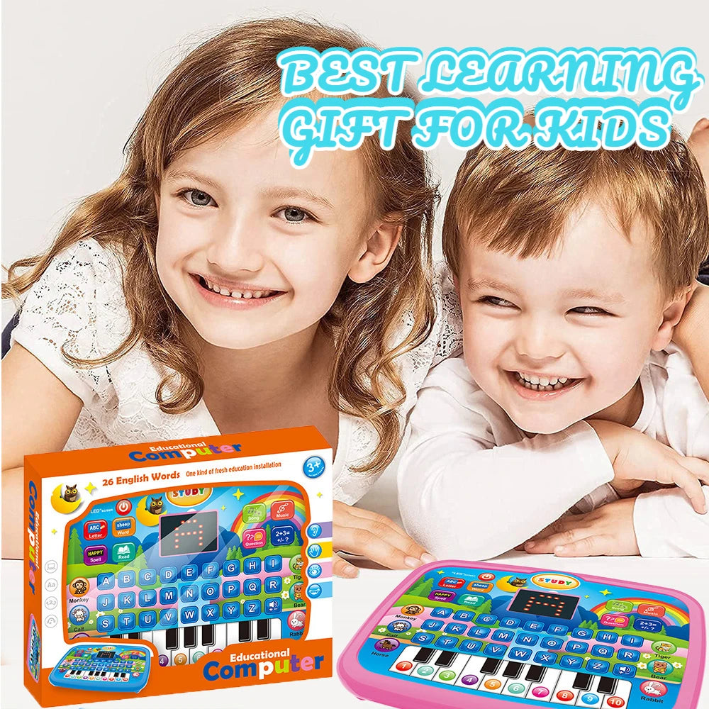 Kids Educational Tablet Toy - Interactive Literacy, Math & Music Learning Keyboard Gift for Ages 3+