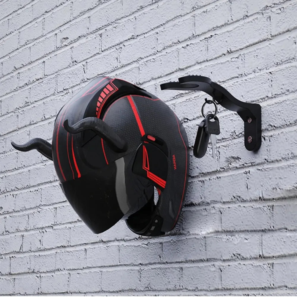Motorcycle Helmet & Jacket Hook Rack — Multipurpose Wall-Mount Hanger for Helmets, Luggage, Kitchen, and Home Use