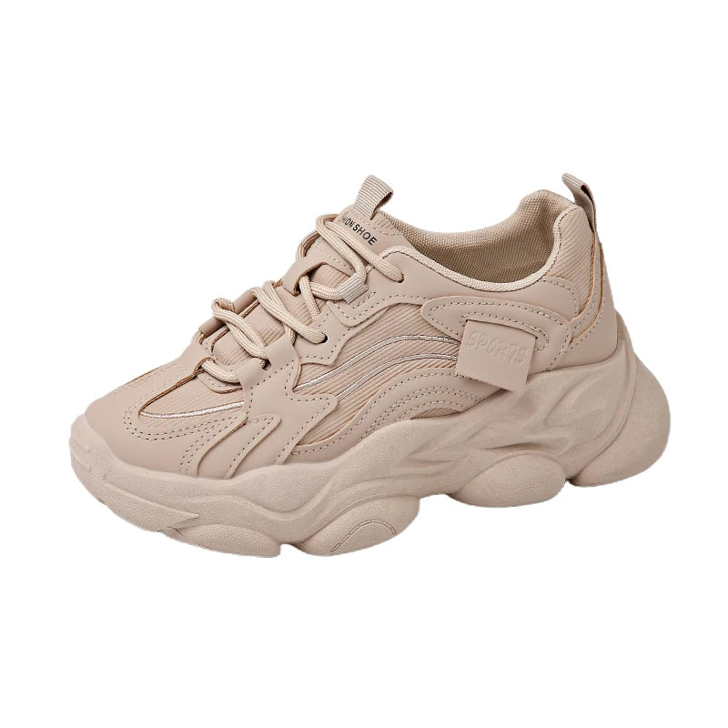 2025 Women’s Platform Chunky Sneakers – Mesh Leather Casual Sports Shoes, Lightweight Summer Fashion Walking Sneakers