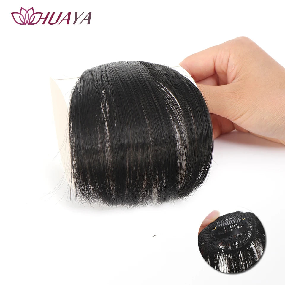 Synthetic Air Bangs Clip-In Hair Extension - Invisible Natural Front Fringes Fiber Hair Accessory
