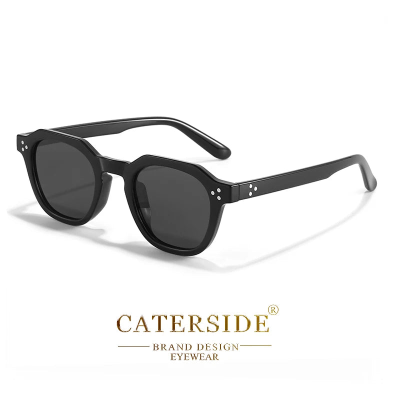 CATERSIDE Retro Polarized Sunglasses – Ultralight TR90 Frame Polygon Style for Men & Women, High-Quality Travel Eyewear