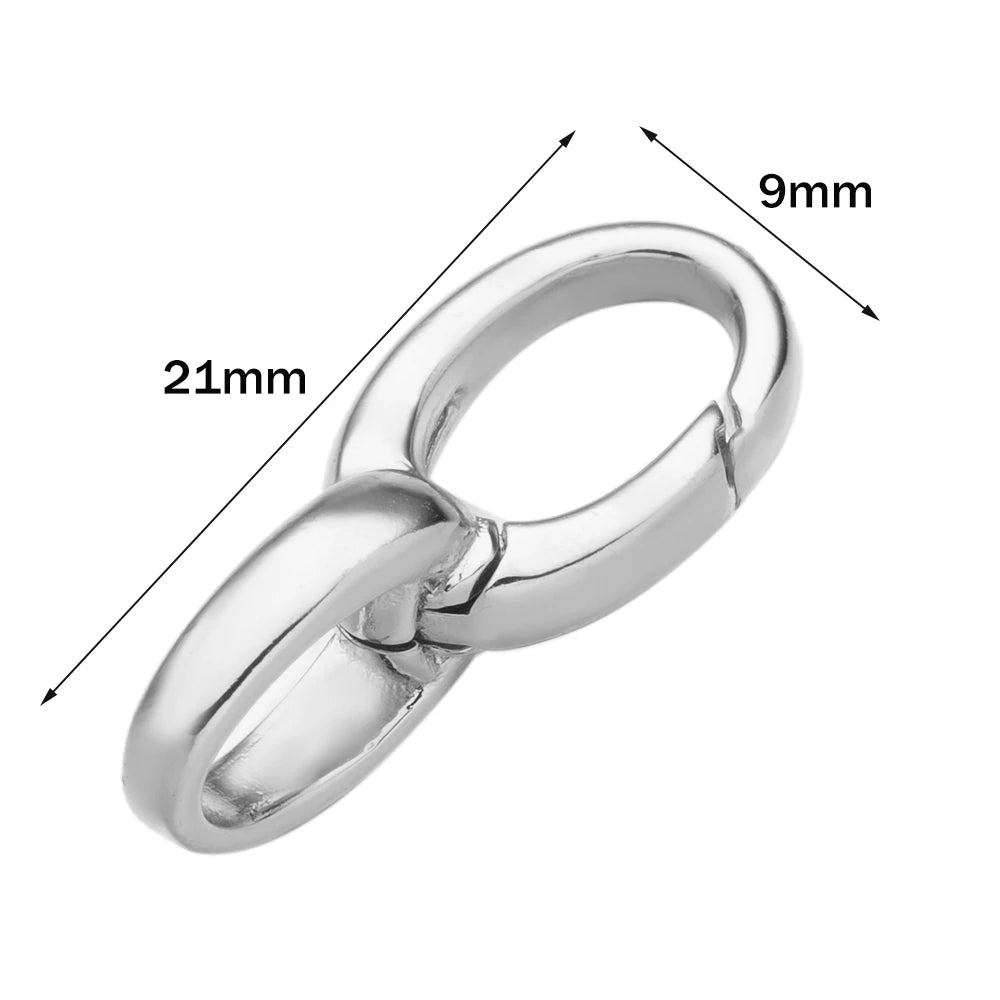 2PCS Gold Filled Oval Clasp - 14K/18K Spring Connector Carabiner for DIY Jewelry Necklace & Bracelet Making