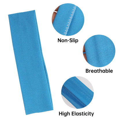 Summer Sports Yoga Hair Band - Solid Sweat Absorbent Headband for Men and Women, Adjustable Headwrap for Running and Makeup