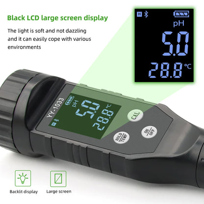 Smart Soil pH Meter 0.0-14.0pH - Bluetooth Soil Tester & Data Logger for Hydroponics, Garden & Farmland
