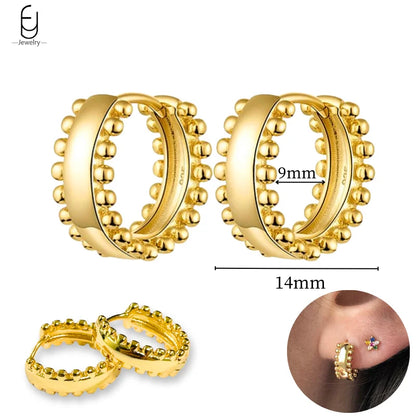 925 Sterling Silver Gold Tassel Earrings - Vintage Crystal Long Chain Hoop Jewelry for Women