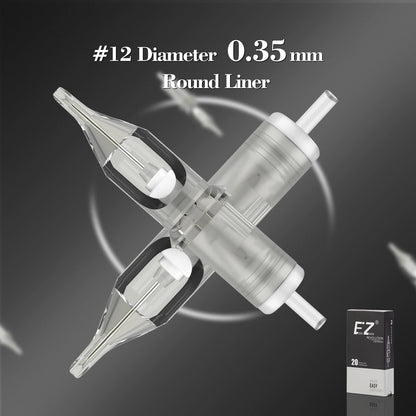 EZ Revolution RC0803RLT Tattoo Cartridge Needles - Round Liner Super Tight 7mm Taper for Rotary Pen Machine 20-Pack