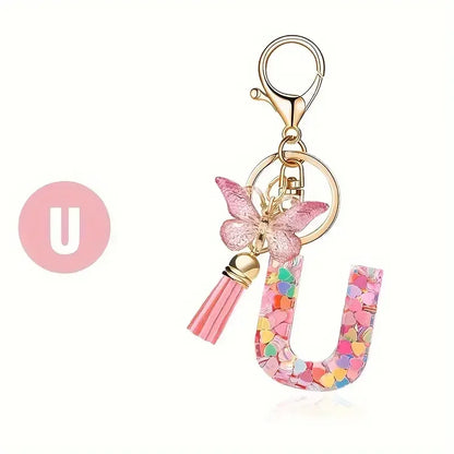 A-Z Letter Keychain - Personalized Metal Initial Pendant for Women, Car Keys & Bag Accessories